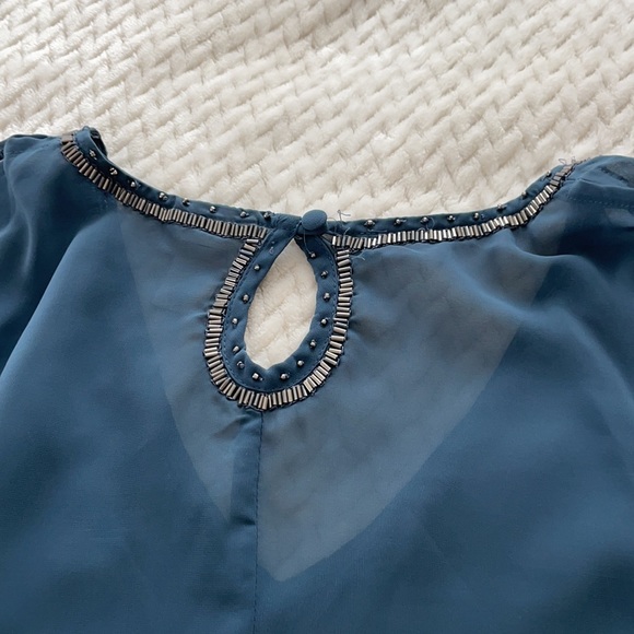 Slate blue maternity blouse - Picture 6 of 8